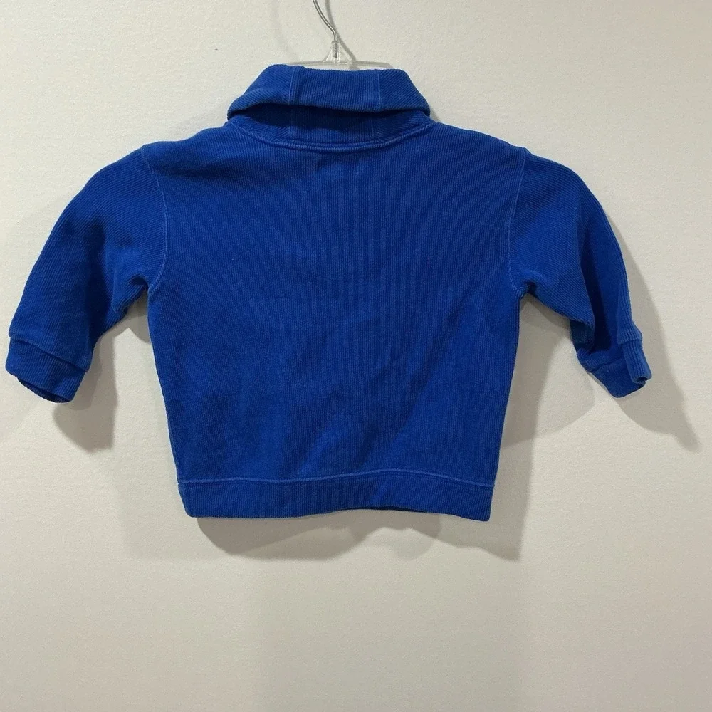 Ralph Lauren Baby Boys Cotton Shawl Collar Sweater Size 18M Blue‎ Yellow Pony